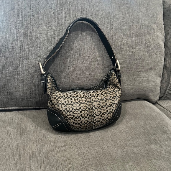 COACH Mini Signature Shoulder Leather Canvas Bag - Picture 4 of 16